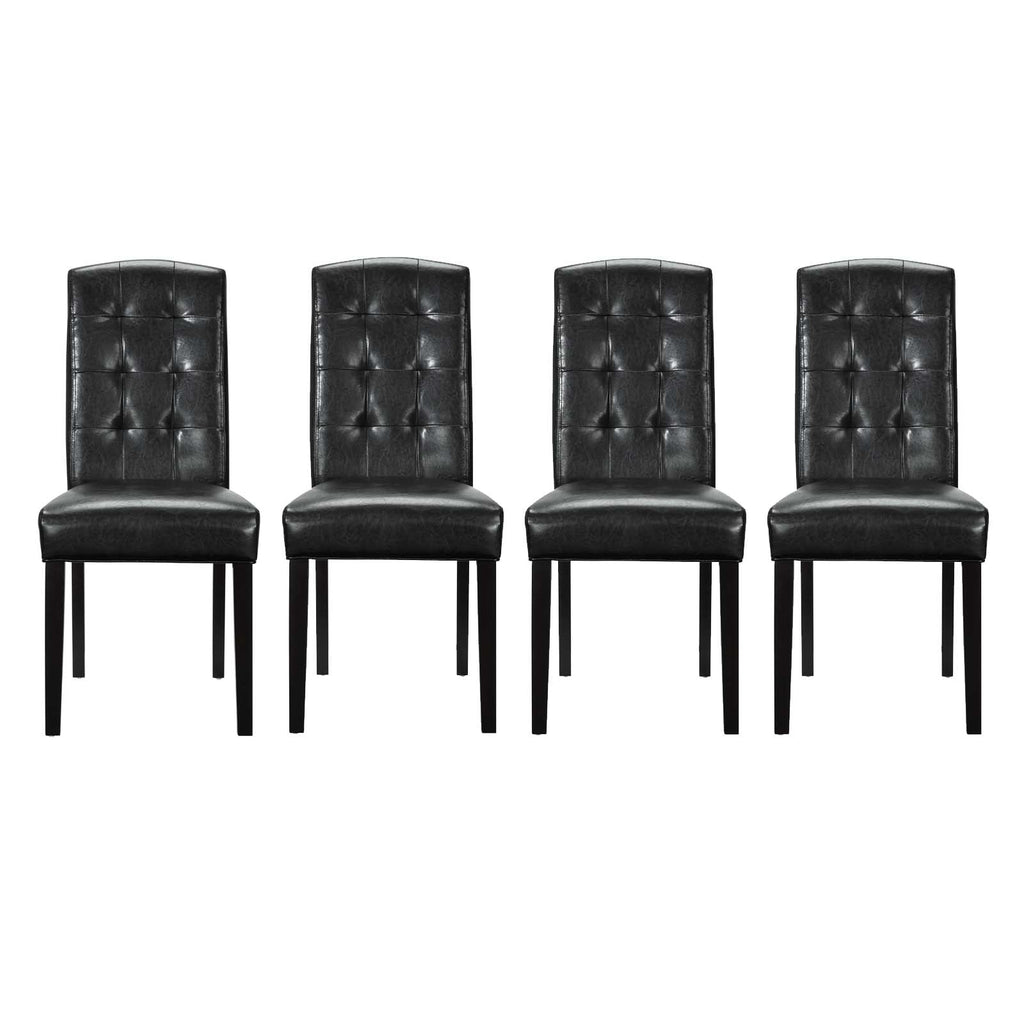 Perdure Vinyl Dining Chairs Set of 4 by Modway