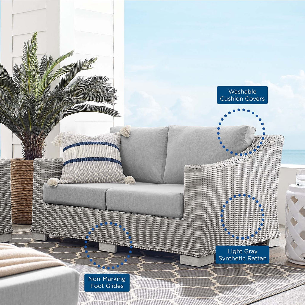 Conway Sunbrella¨ Outdoor Patio Wicker Rattan Loveseat by Modway