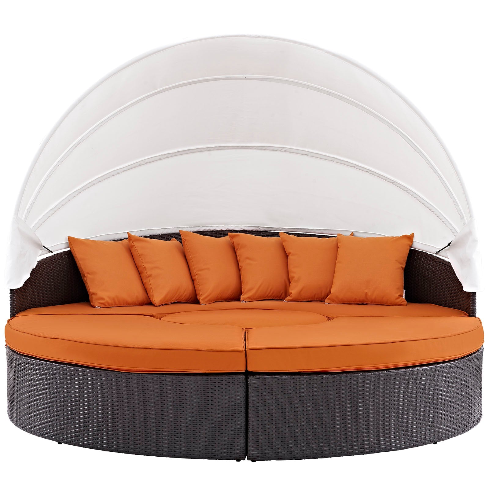 Quest Outdoor Patio Wicker Rattan Canopy Sectional Daybed by Modway