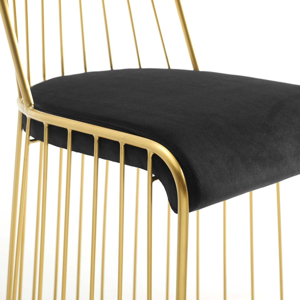 Rivulet Gold Stainless Steel Performance Velvet Dining Chair by Modway