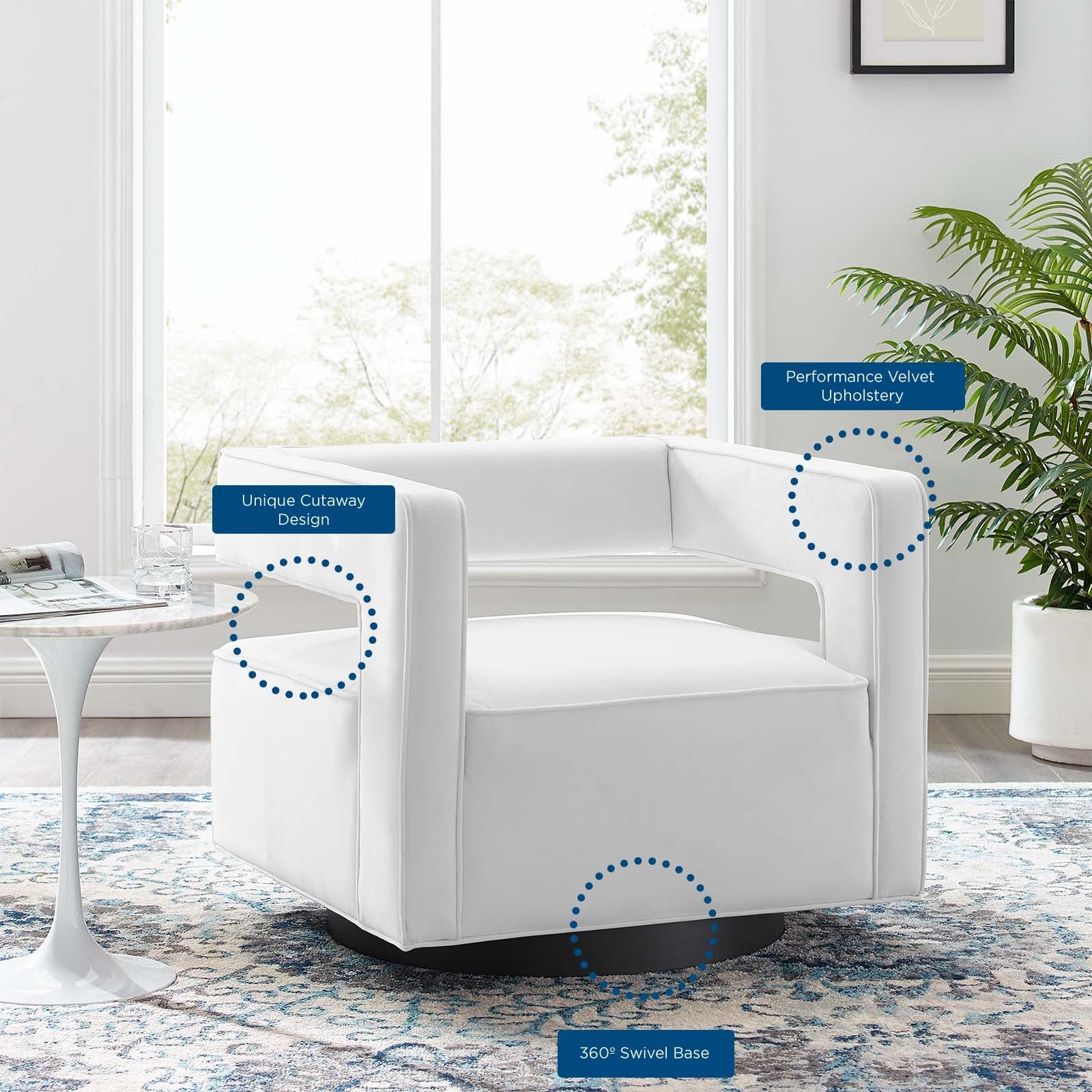 Booth Performance Velvet Performance Velvet Swivel Armchair by Modway