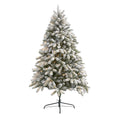6' Flocked South Carolina Spruce Artificial Christmas Tree w 450 Clear Lights