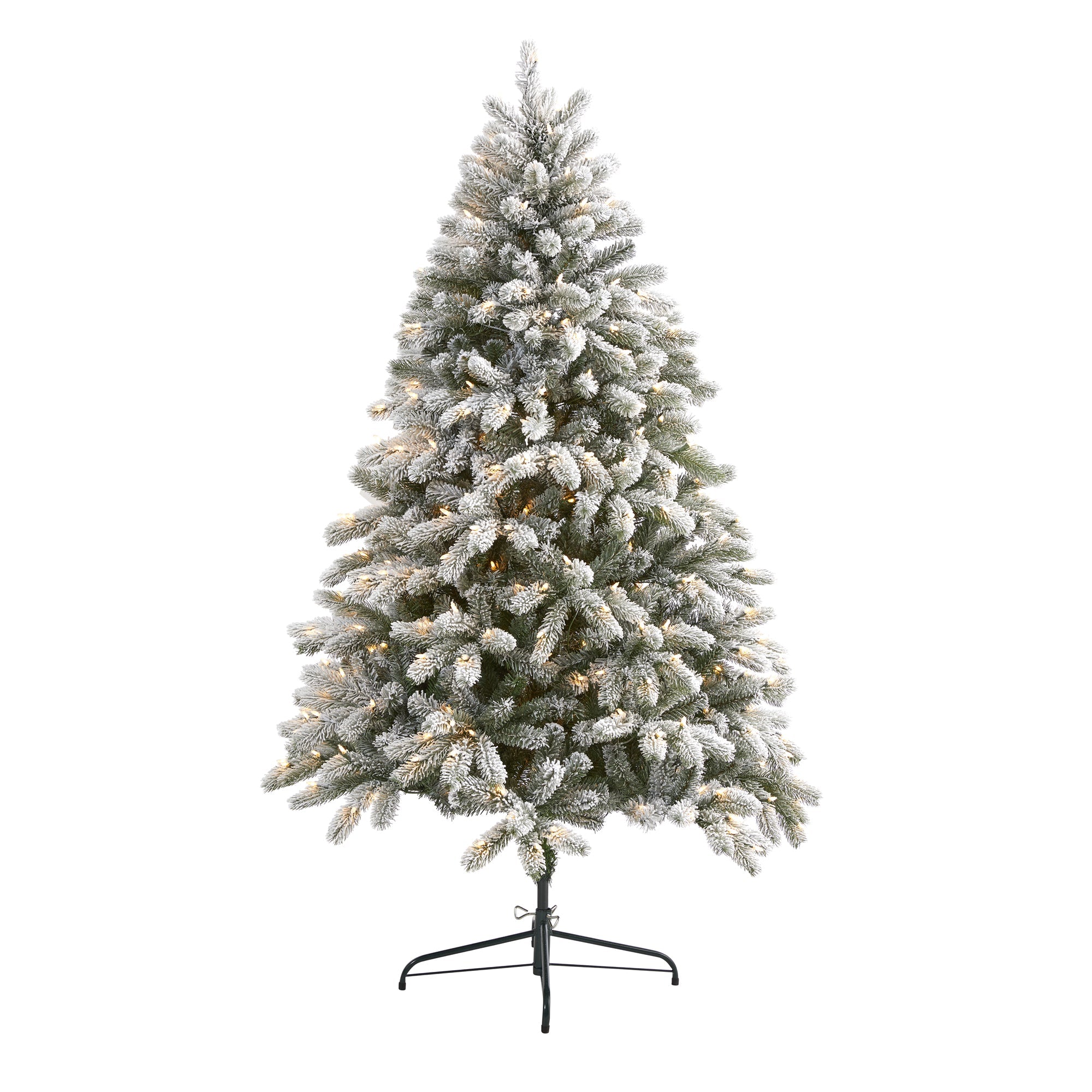 6' Flocked South Carolina Spruce Artificial Christmas Tree w 450 Clear Lights