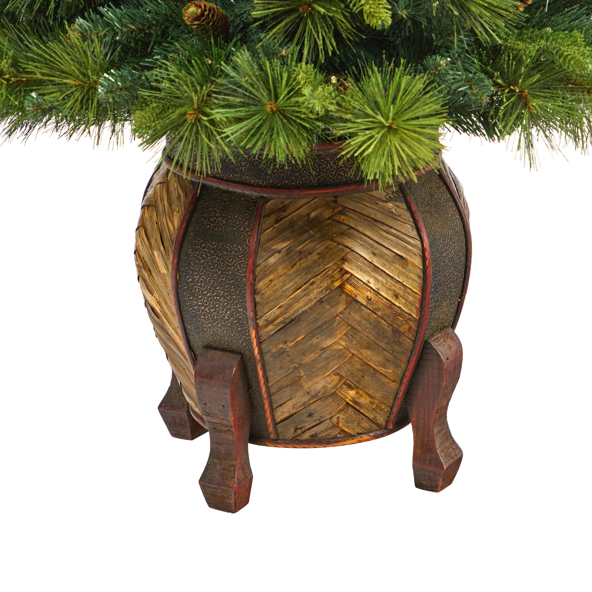 52' North Carolina Mixed Pine Artificial Christmas Tree w/ 130 Warm White LED