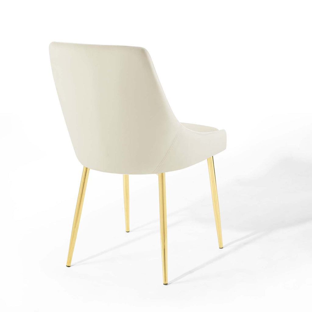 Viscount Performance Velvet Dining Chairs Set of 2 by Modway