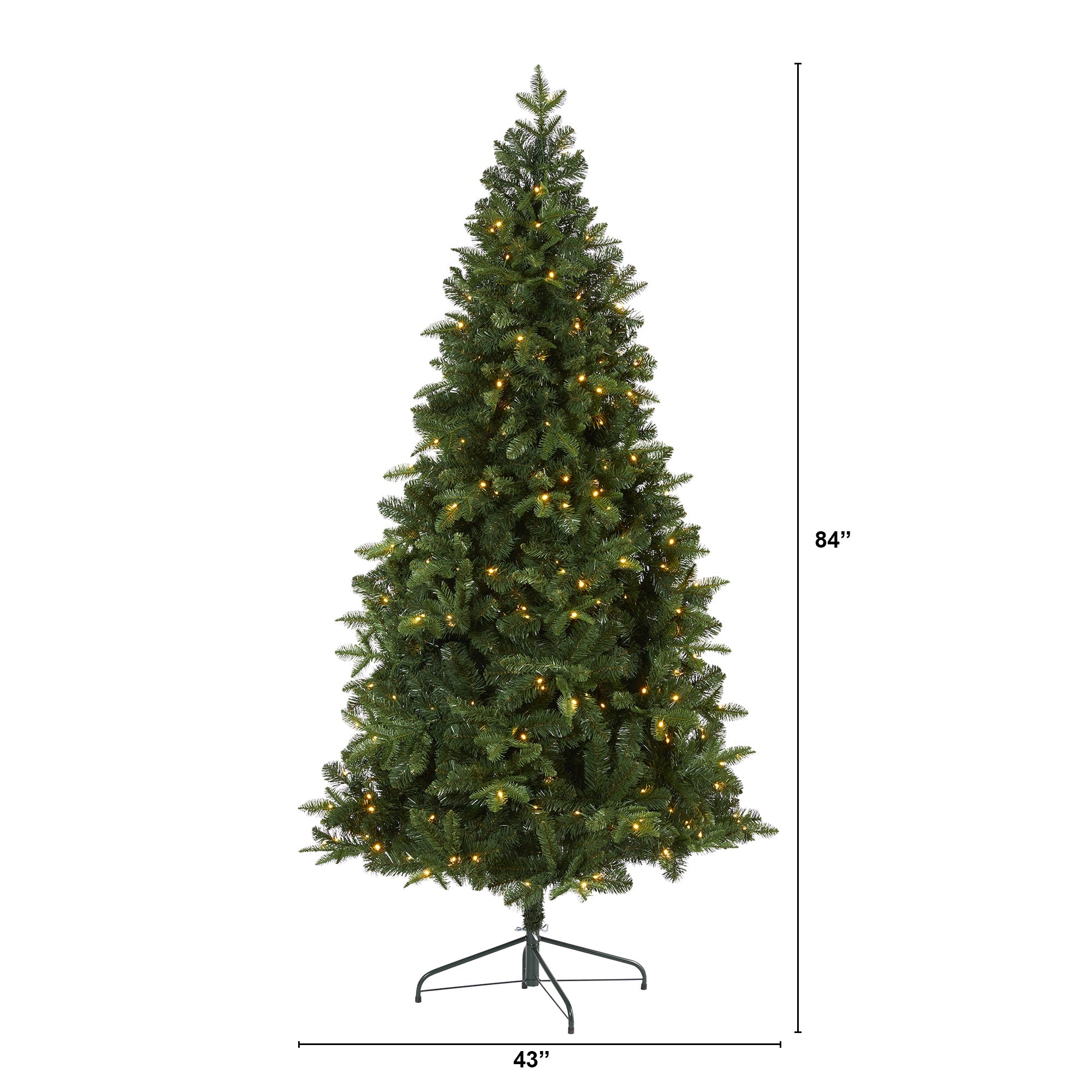 7' Grand Teton Spruce Flat Back Artificial Christmas Tree w/220 Clear LED