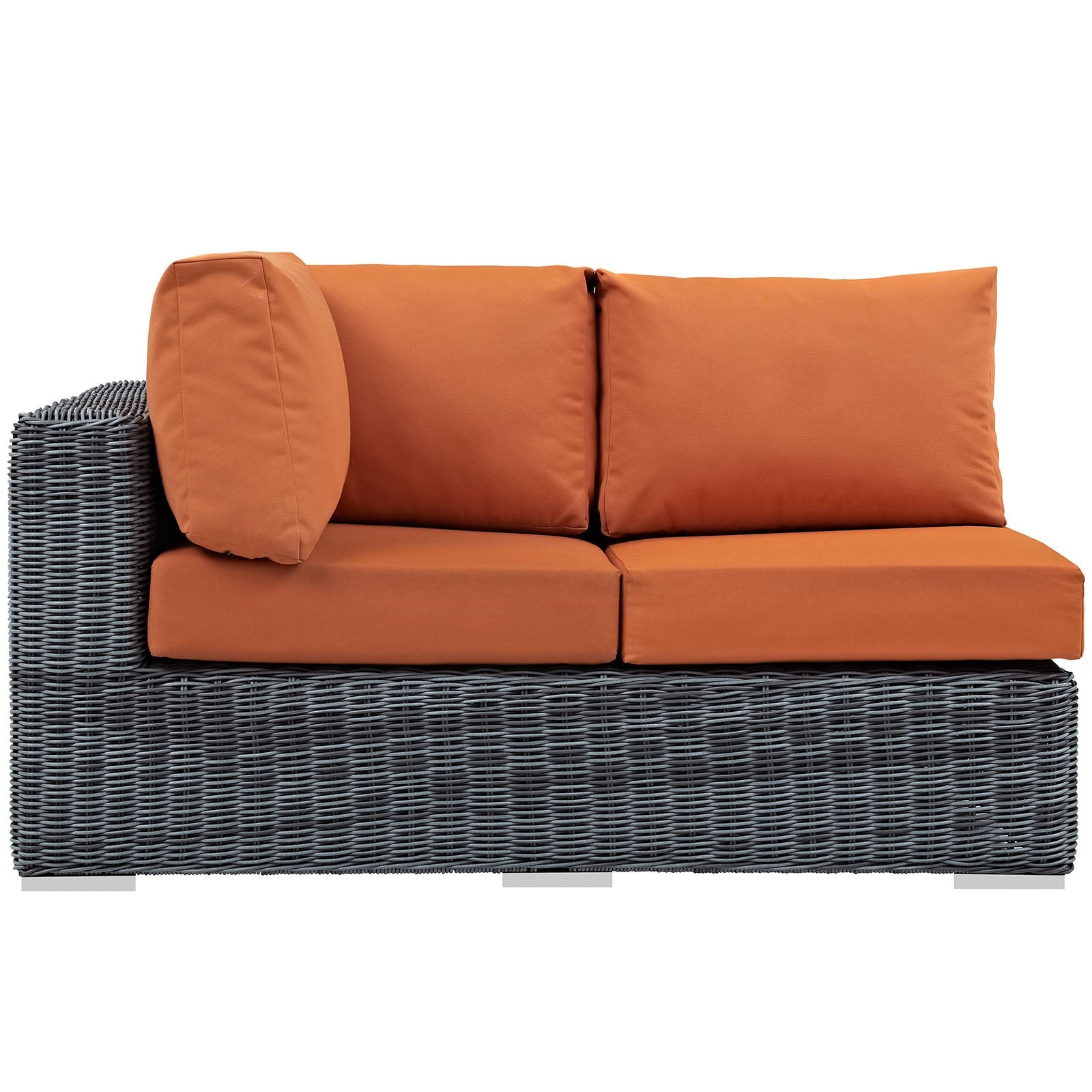Summon Outdoor Patio Sunbrella¨ Left Arm Loveseat by Modway