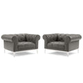 Idyll Tufted Upholstered Leather Armchair Set of 2 by Modway