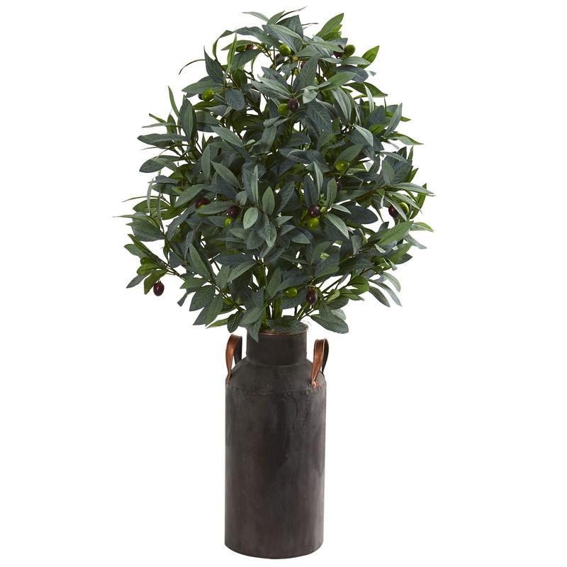 31"  Olive with Berries Artificial Plant in Decorative Canister