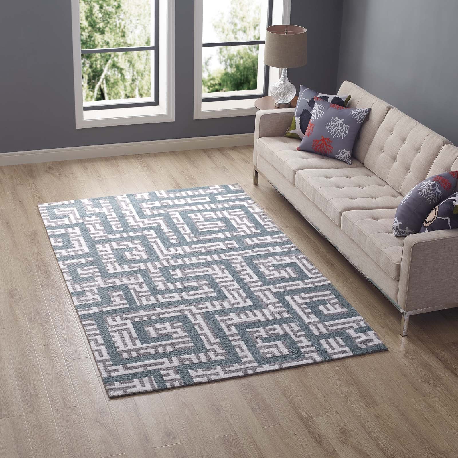 Nahia Geometric Maze 5x8 Area Rug by Modway