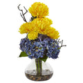 Hydrangea and Mum in Vase