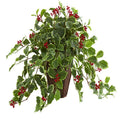 18' Variegated Holly Artificial Plant in Decorative Planter (Real Touch)