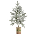 28" Flocked Christmas Artificial Tree in Decorative Planter
