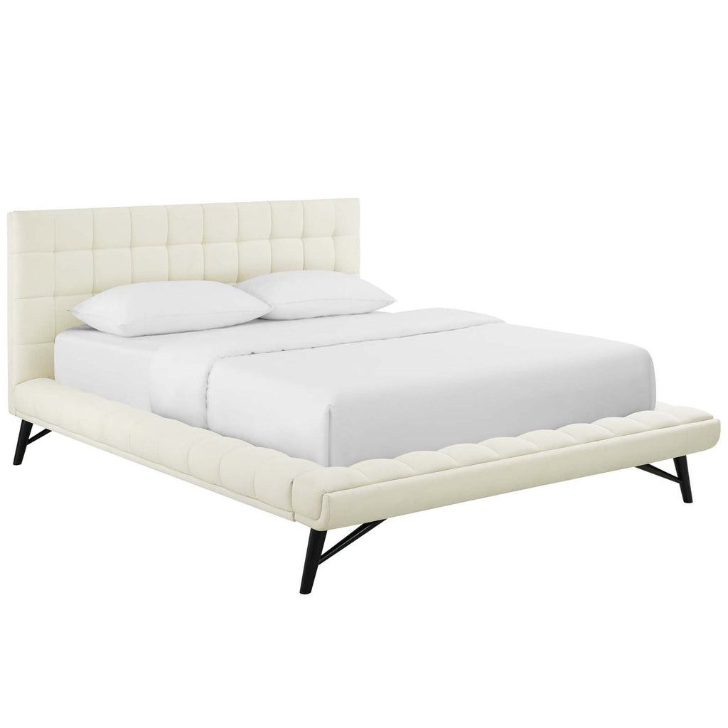Julia Biscuit Tufted Upholstered Fabric Queen Platform Bed by Modway