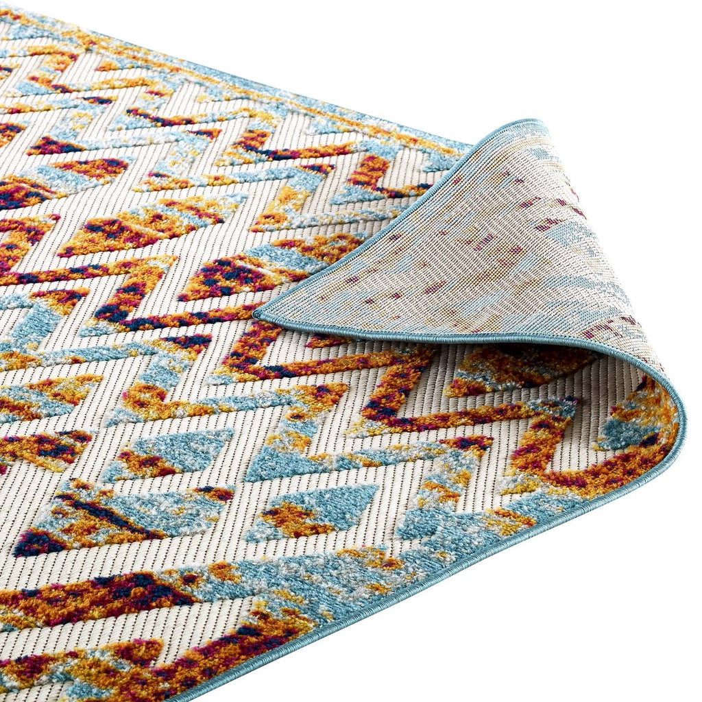 Reflect Tamako Diamond and Chevron Moroccan Trellis 5x8 Indoor / Outdoor Area Rug by Modway