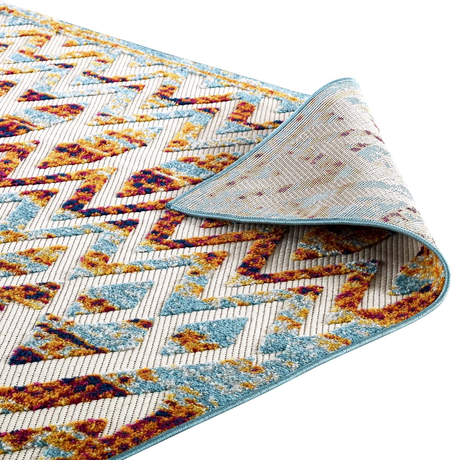 Reflect Tamako Diamond and Chevron Moroccan Trellis 5x8 Indoor / Outdoor Area Rug by Modway