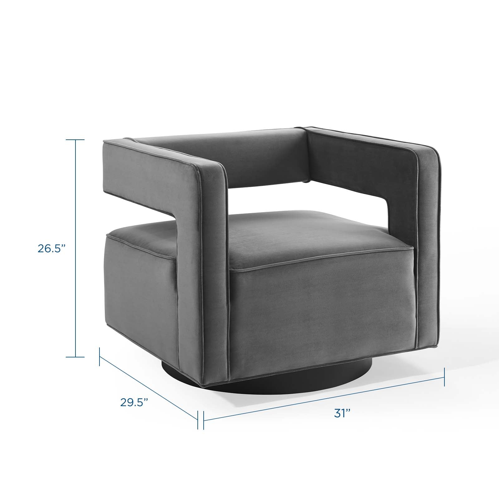 Booth Performance Velvet Performance Velvet Swivel Armchair by Modway