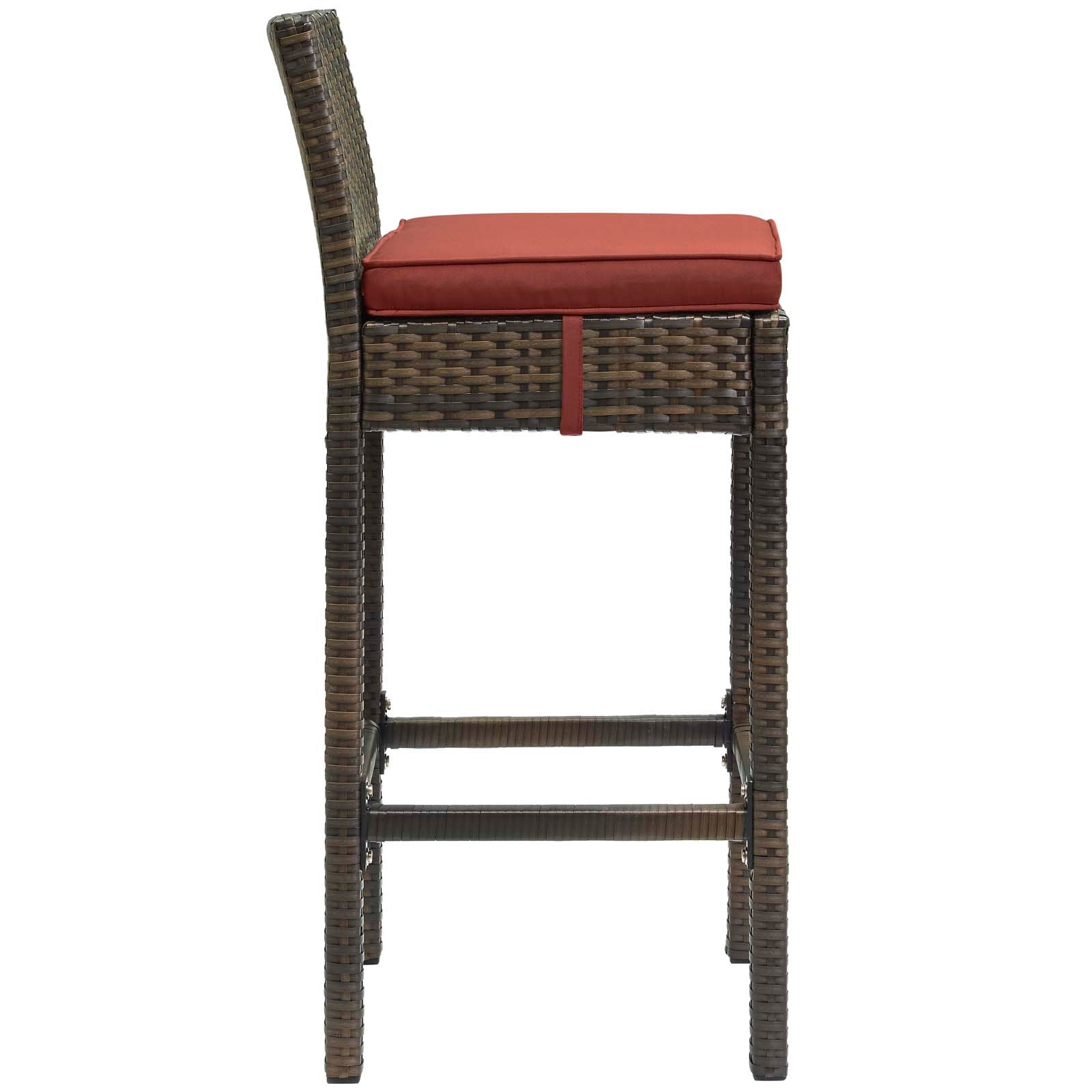 Conduit Outdoor Patio Wicker Rattan Bar Stool in B