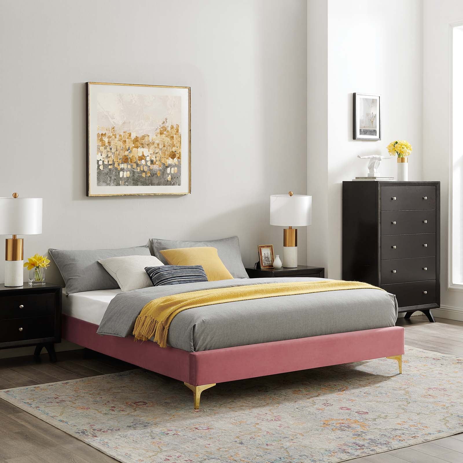 Sutton Performance Velvet King Bed Frame by Modway