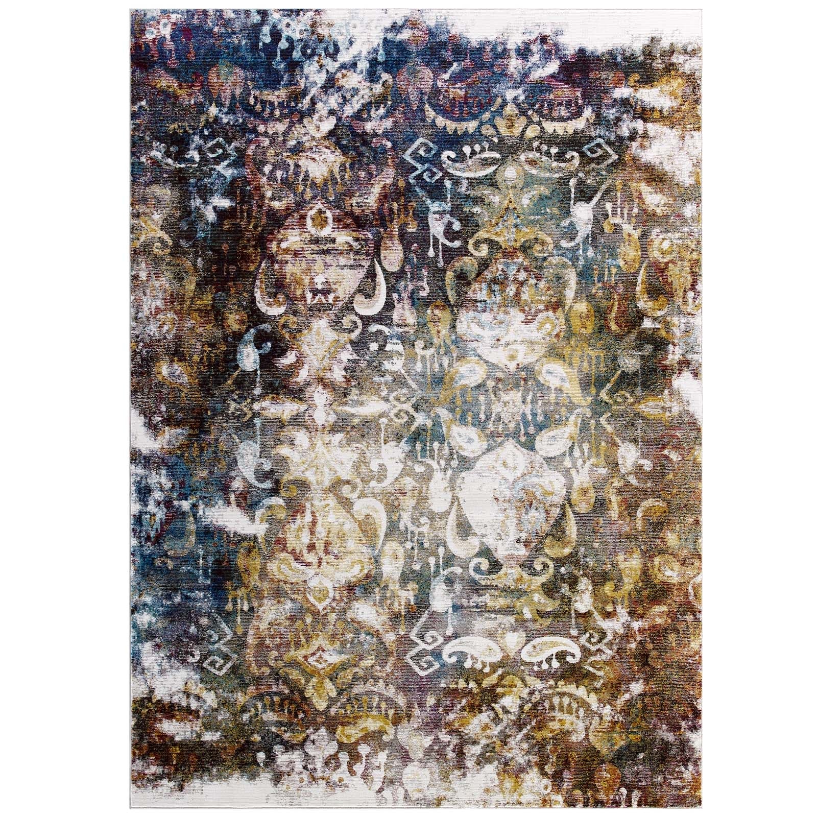 Success Jayla Transitional Distressed Vintage Floral Moroccan Trellis 4x6 Area Rug by Modway