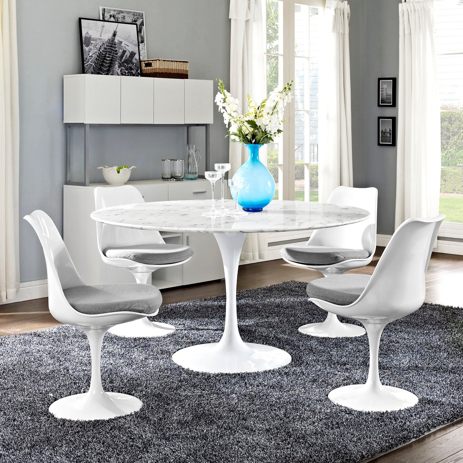 Lippa 54" Round Faux Marble Dining Table by Modway