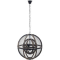 Gravitate Globe Rustic Oak Wood Pendant Light Chandelier by Modway