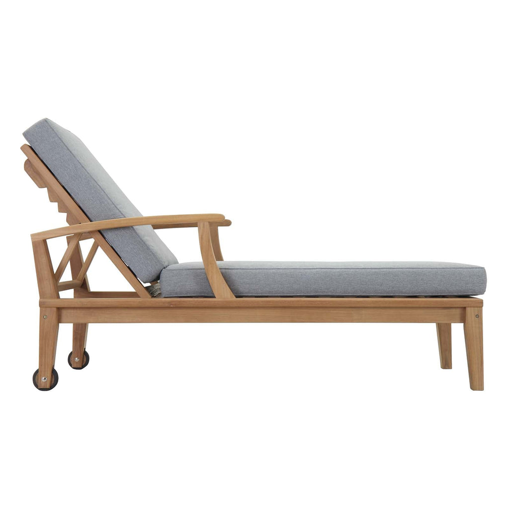 Marina Outdoor Patio Teak Single Chaise by Modway