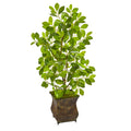 35" Ficus Artificial Tree in Decorative Metal Planter