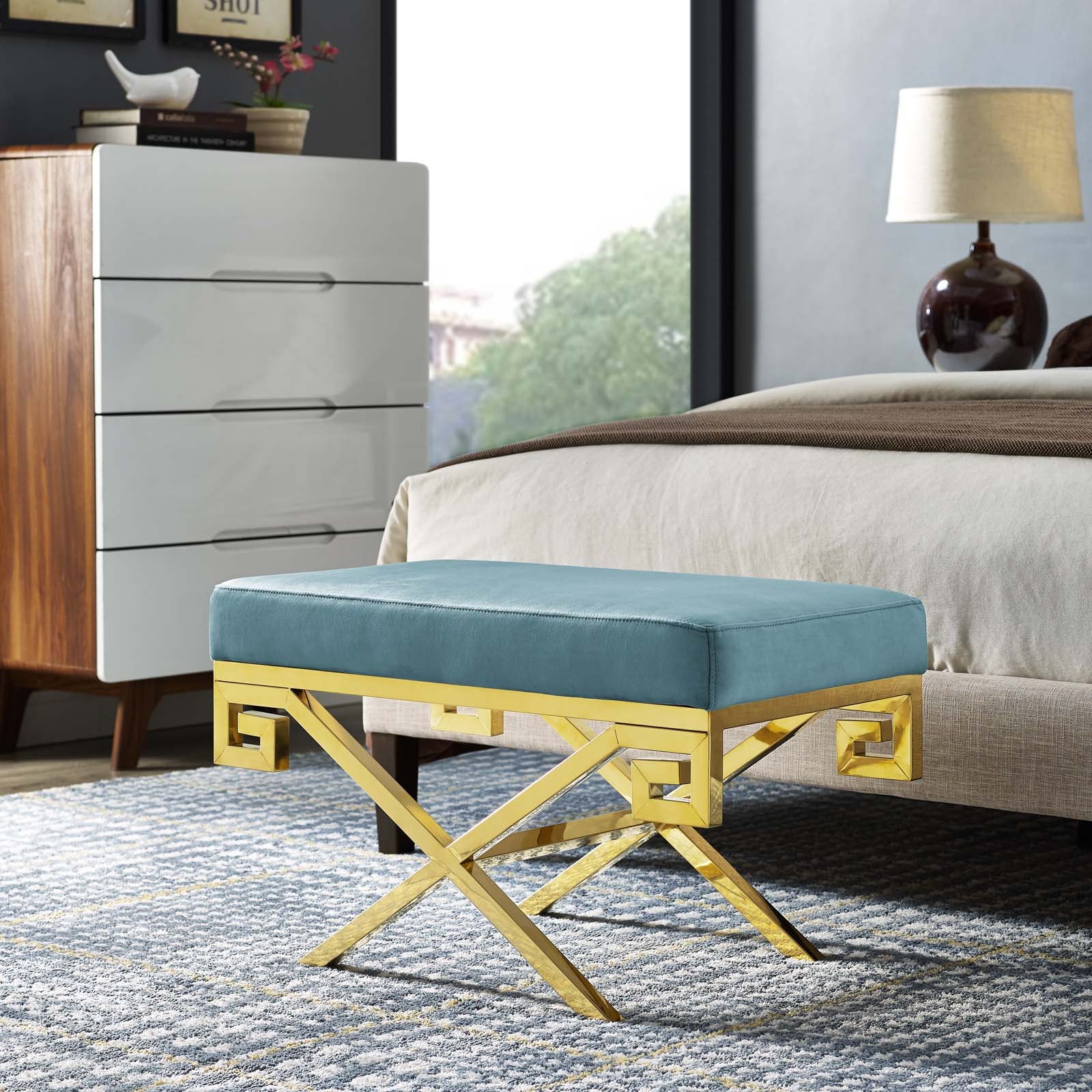 Rove Velvet Performance Velvet Bench by Modway
