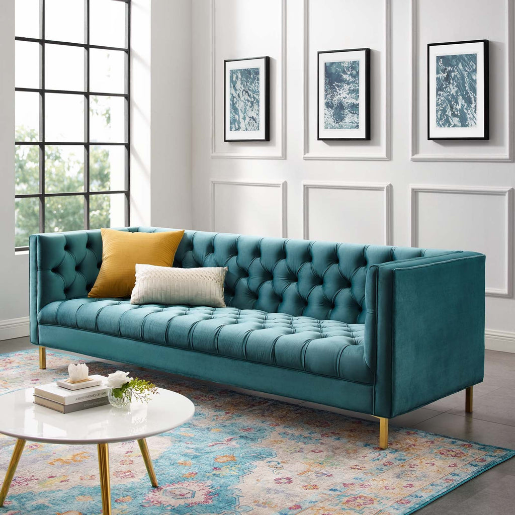 Delight Tufted Button Performance Velvet Sofa by Modway