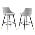 Adorn Performance Velvet Bar Stool Set of 2 by Modway