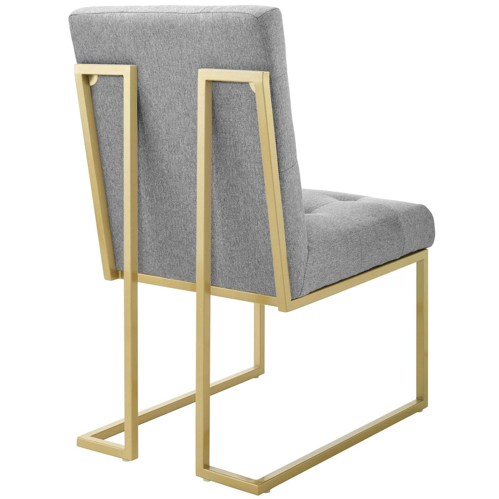 Privy Gold Stainless Steel Upholstered Fabric Dining Accent Chair by Modway
