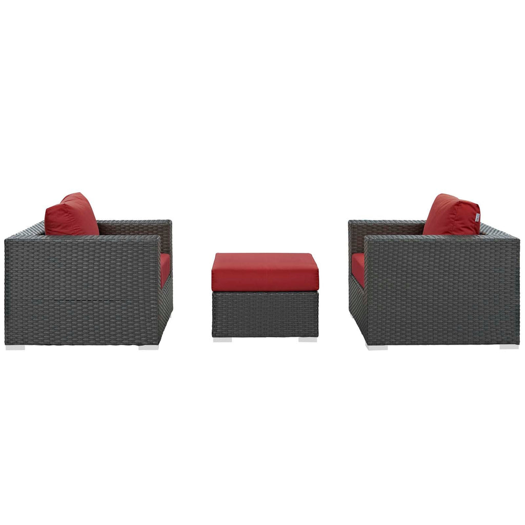 Sojourn 3 Piece Outdoor Patio Sunbrella¨ Sectional Set by Modway