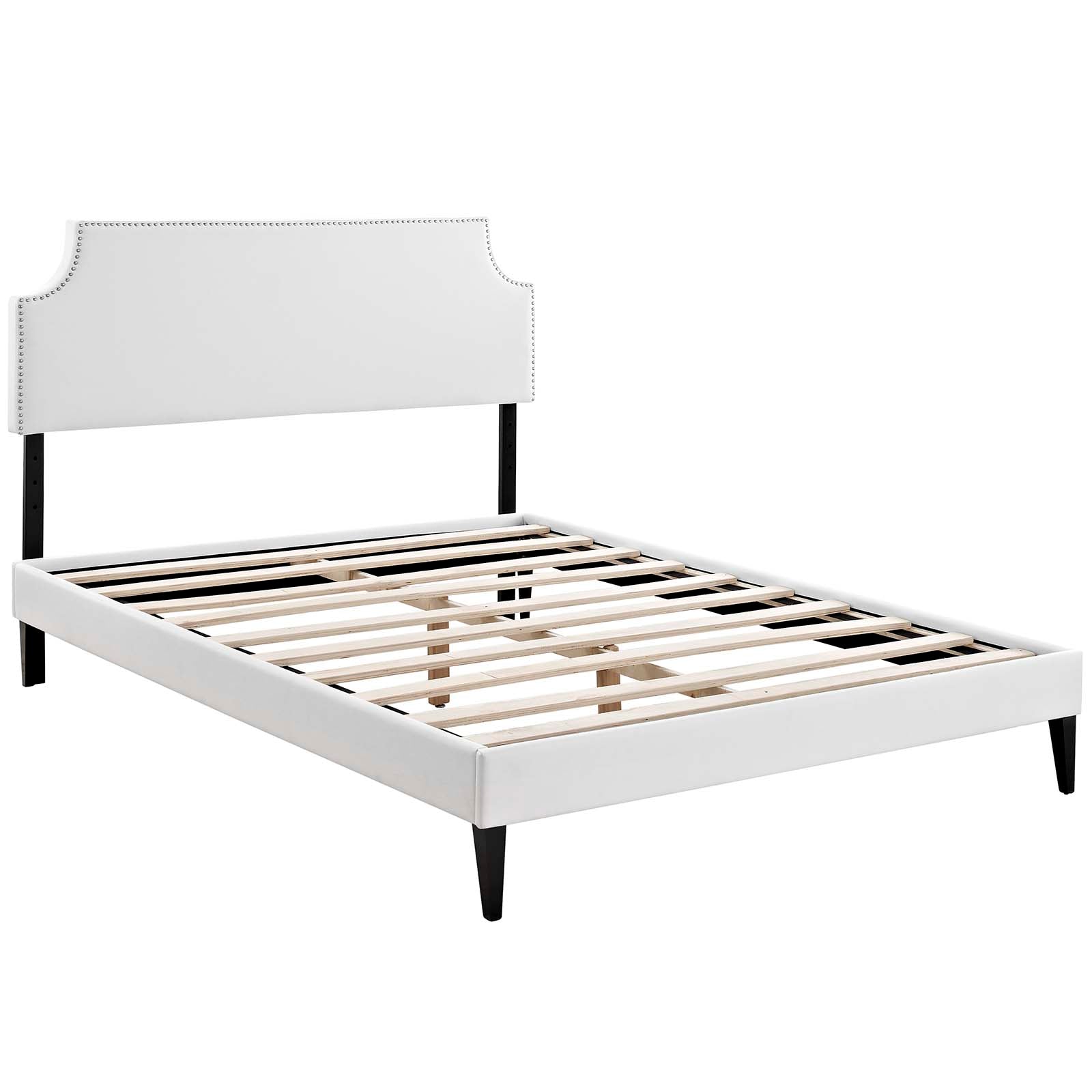 Corene Vinyl Queen Platform Bed with Squared Tapered Legs by Modway