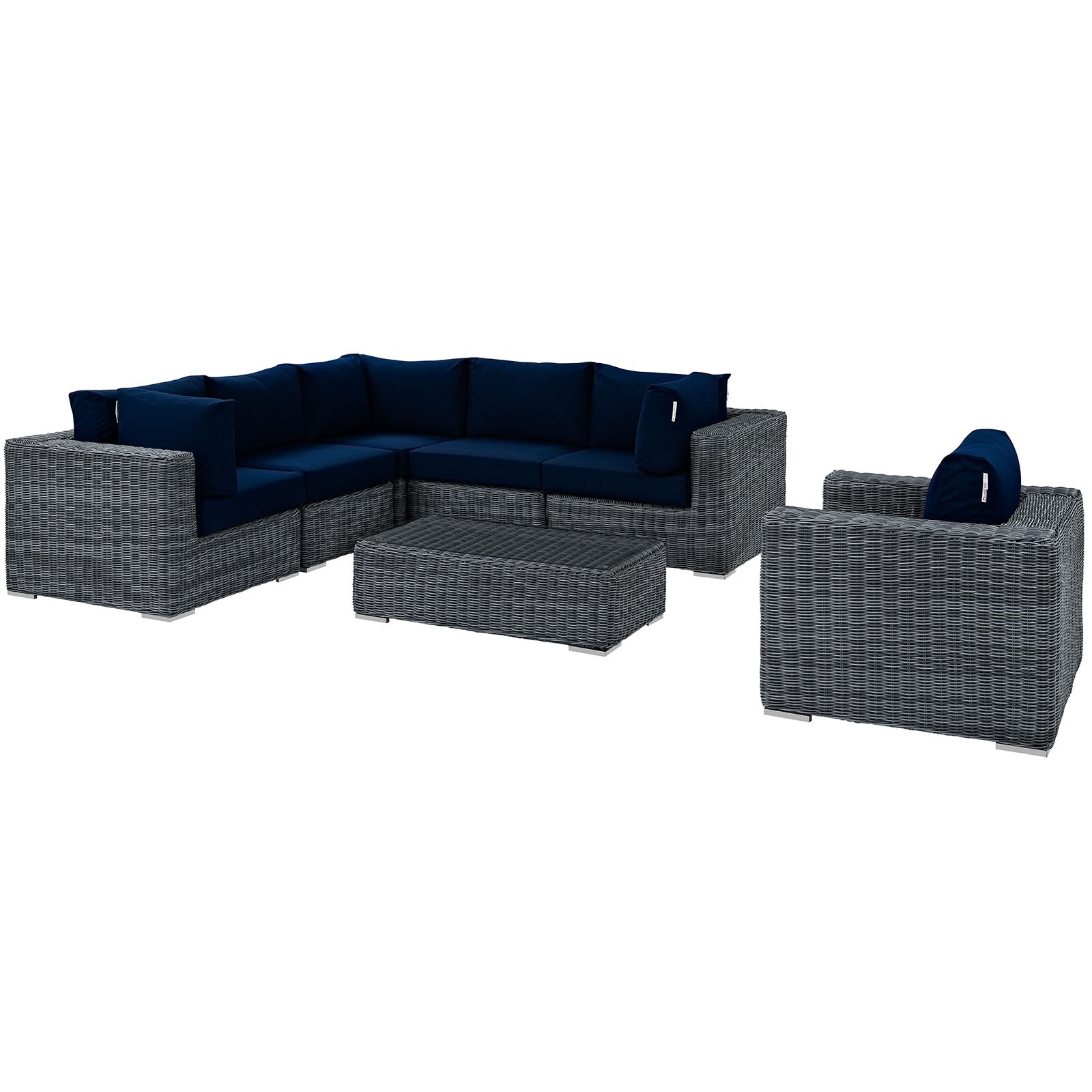 Summon 7 Piece Outdoor Patio Sunbrella¨ Sectional Set by Modway