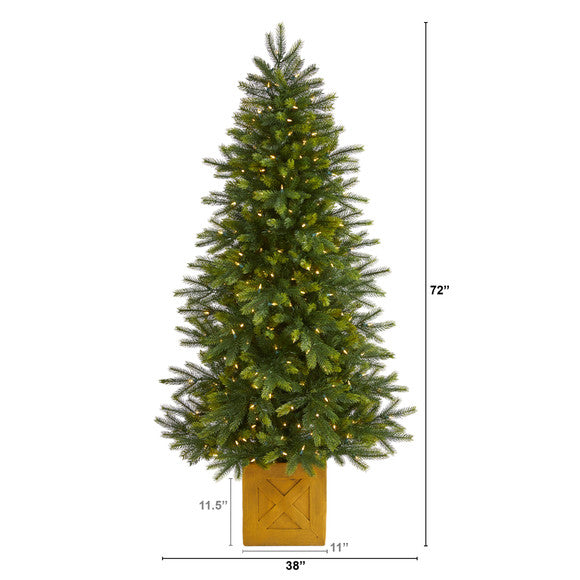 6' Manchester Fir Artificial Christmas Tree in Decorative Planter