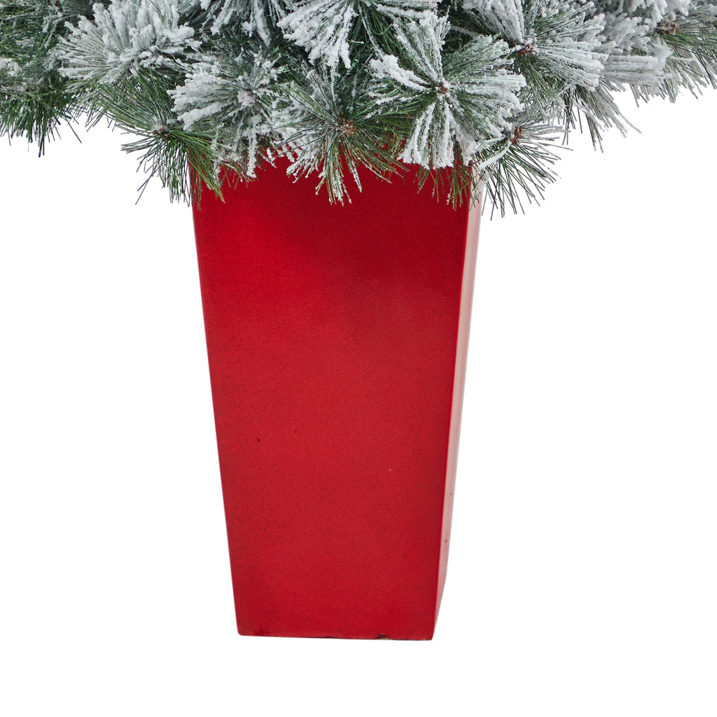 44' Flocked Oregon Pine Artificial Christmas Tree w/ 50 Clear Lights