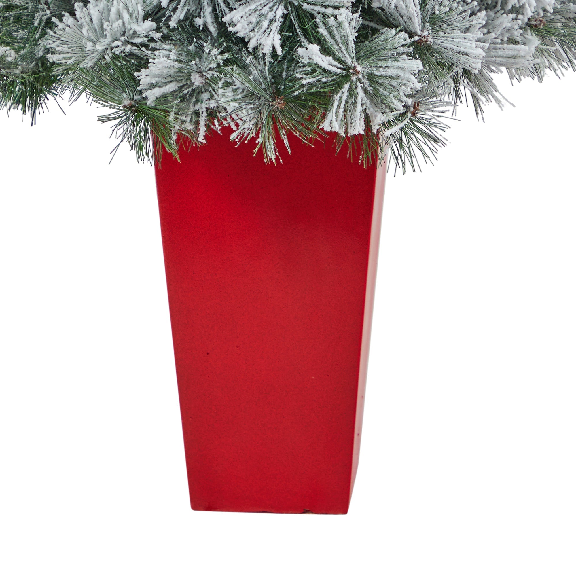 44' Flocked Oregon Pine Artificial Christmas Tree w/ 50 Clear Lights