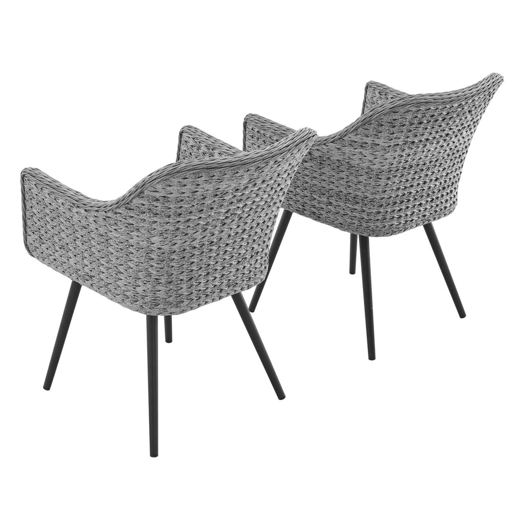 Endeavor Outdoor Patio Wicker Rattan Dining Armchair Set of 2 by Modway