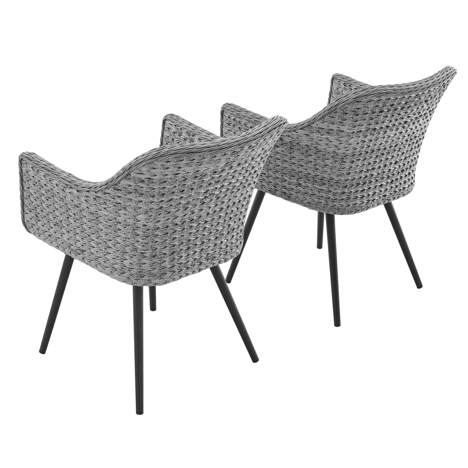Endeavor Outdoor Patio Wicker Rattan Dining Armchair Set of 2 by Modway