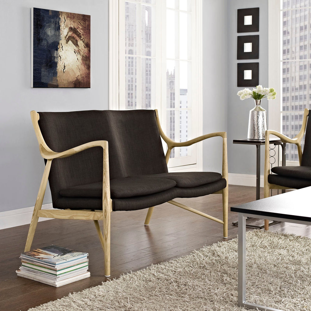 Makeshift Upholstered Fabric Loveseat by Modway