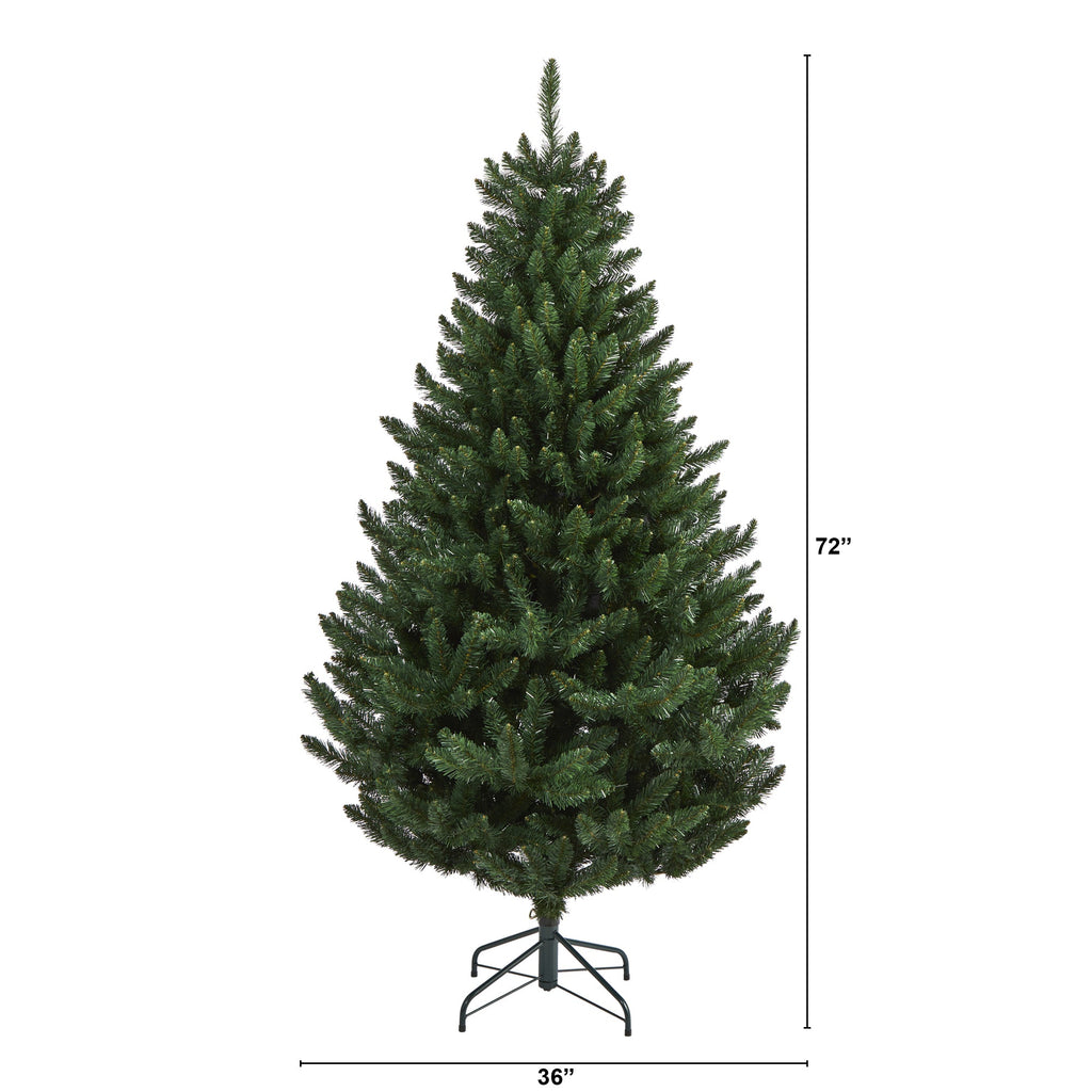 6' Northern Rocky Spruce Artificial Christmas Tree with 838 Bendable Branches