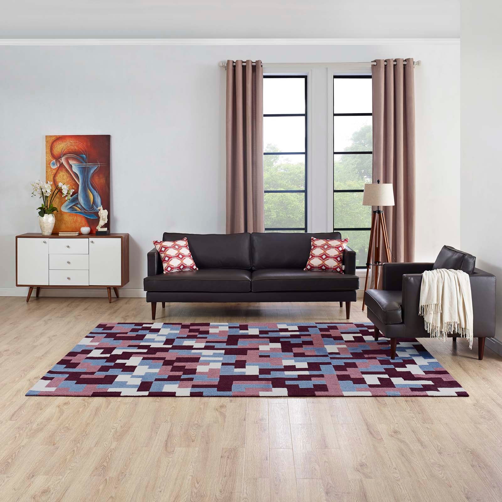Andela Interlocking Block Mosaic 8x10 Area Rug by Modway