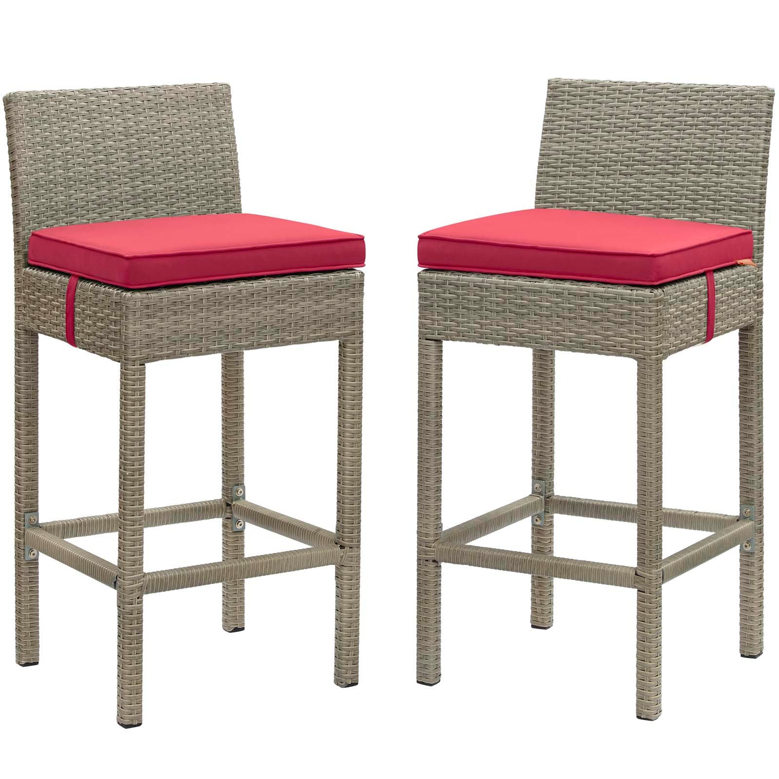 Conduit Outdoor Patio Wicker Rattan Bar Stool Set of 2 by Modway