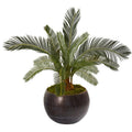29"  Cycas Artificial Plant in Metal Bowl