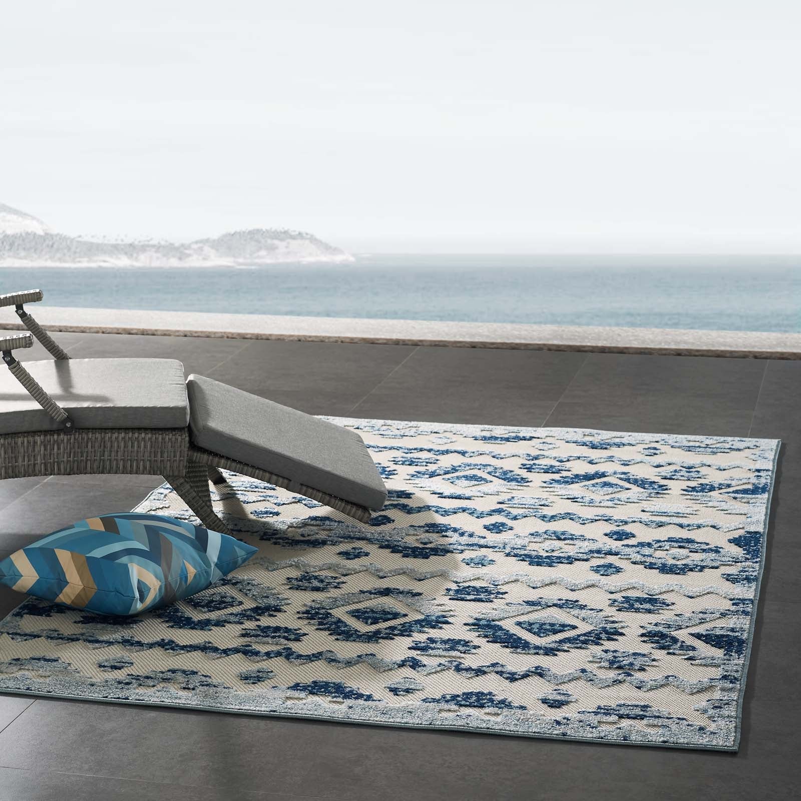 Reflect Takara Abstract Diamond Moroccan Trellis 5x8 Indoor and Outdoor Area Rug by Modway