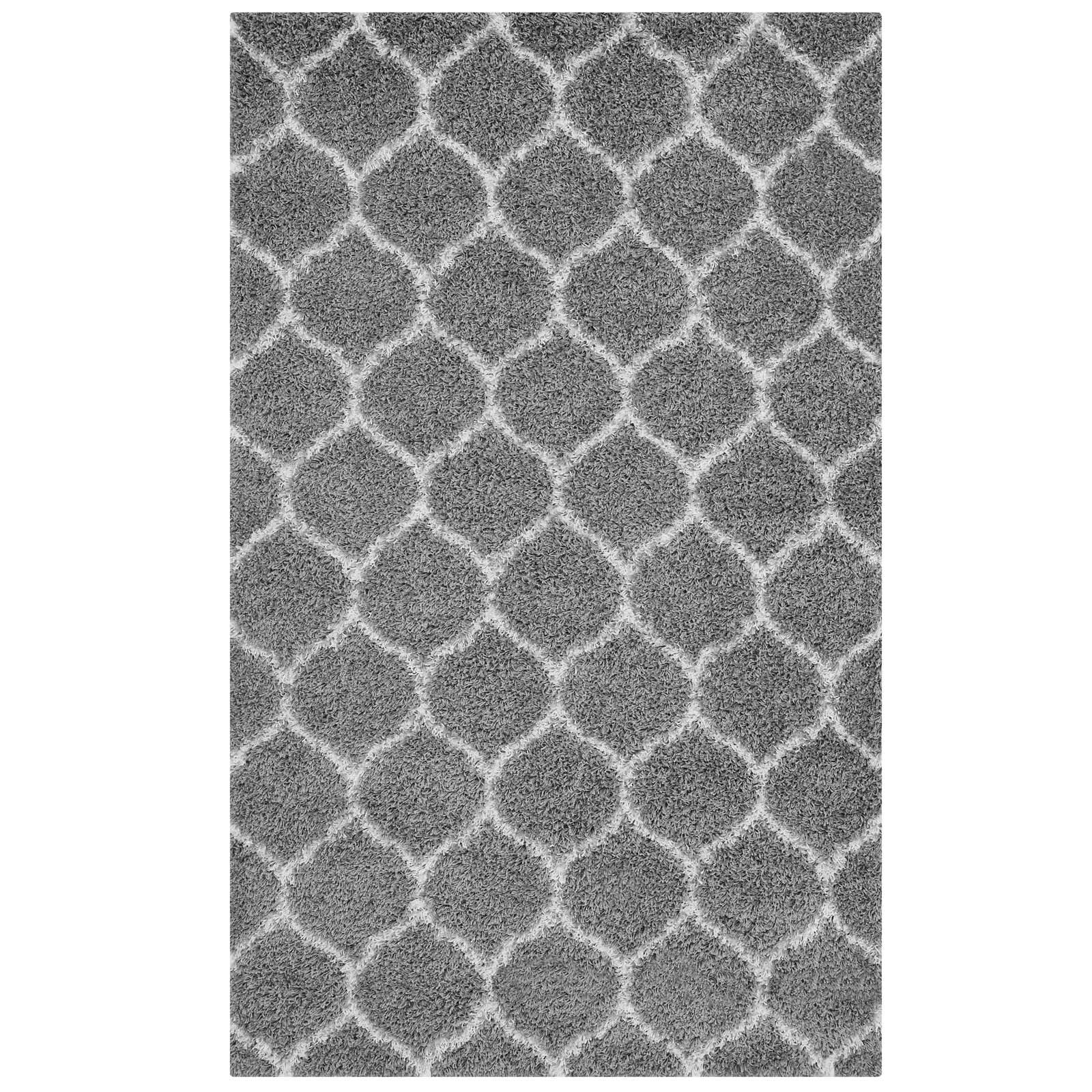 Solvea Moroccan Trellis 5x8 Shag Area Rug by Modway