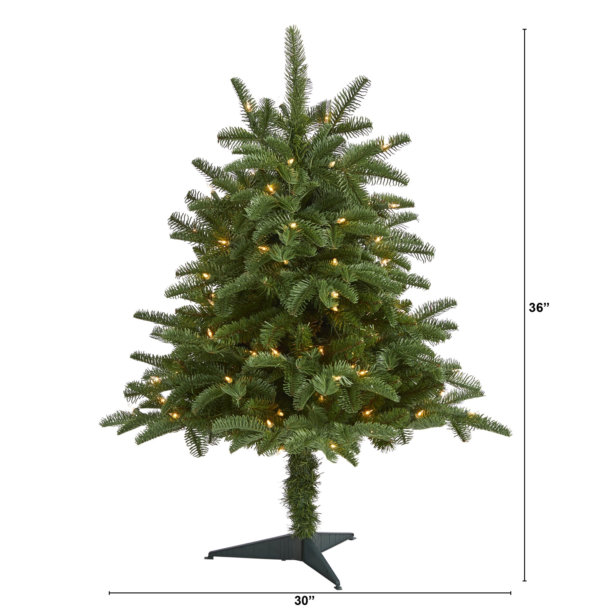 3' South Carolina Spruce Artificial Christmas Tree w/ 100 White Warm Light