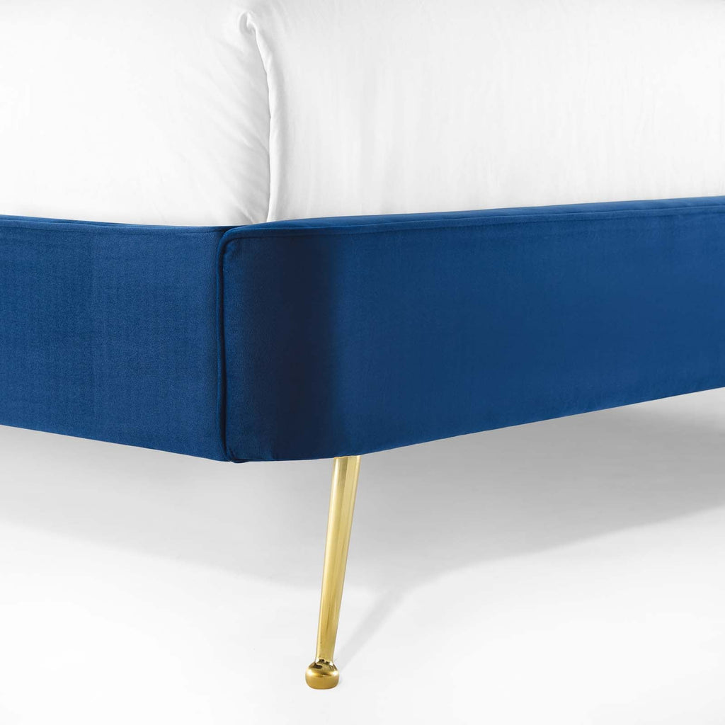 Mira Upholstered Performance Velvet Queen Platform Bed by Modway