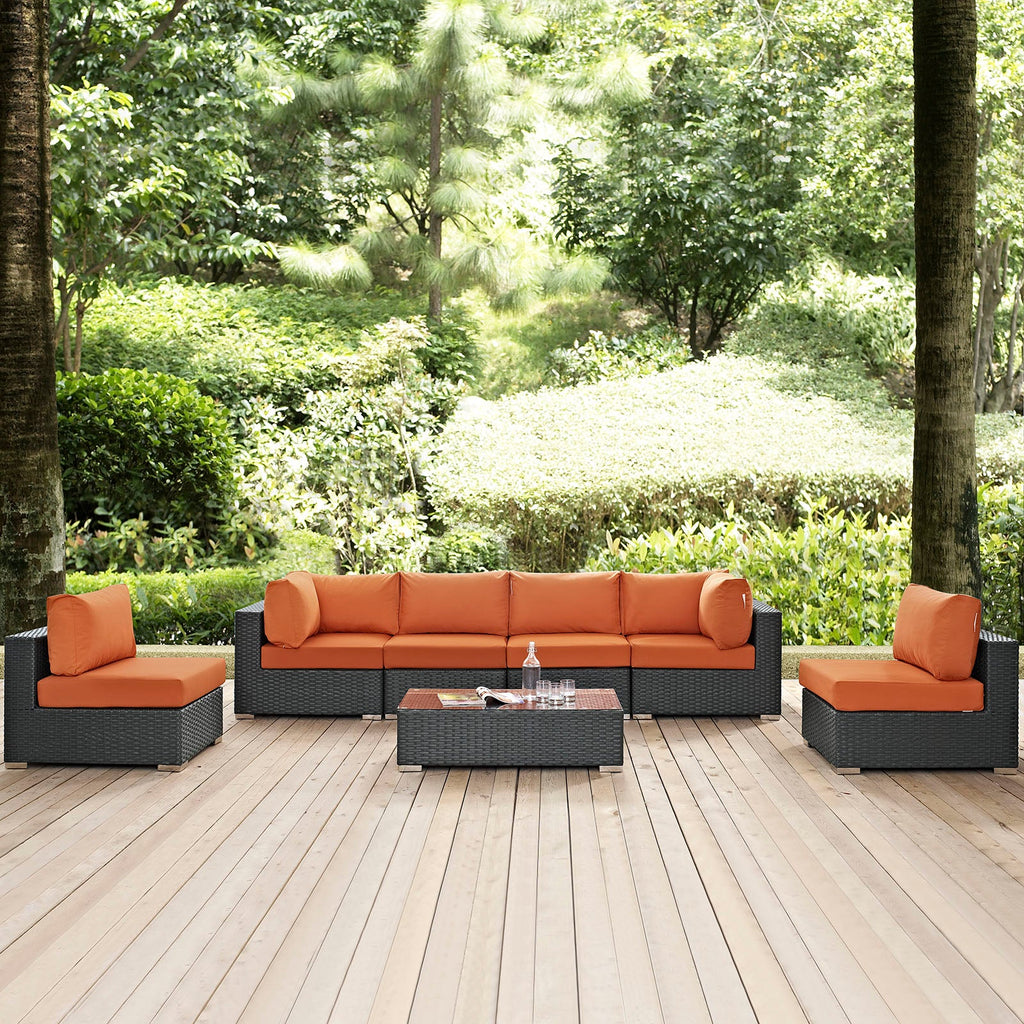 Sojourn 7 Piece Outdoor Patio Sunbrella¨ Sectional Set by Modway